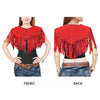 ADDR023 American Darling Red Suede Leather Cape Western Fringe Concho Top