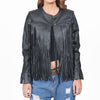 ADJKT068 Genuine Leather Women Shirt Jacket Dress