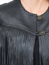 ADJKT068 Genuine Leather Women Shirt Jacket Dress