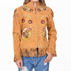 ADJKT112 American Darling Women Leather Boho Western Fringe Jacket