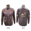 ADSH054 American Darling Plum Western Apparel - Embroidered Cotton Linen Desert Motif Shirt