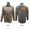ADSH059 American Darling Taupe Western Apparel - Embroidered Cotton Lycra Longhorn Shirt