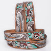 OHBTG104 American Darling Hand Tooled Leather Skull & Feather Belt