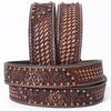 BER230-Hand Tooled Western LeatherBelt