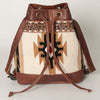 ADBG862 American Darling Hand Tooled Floral & Hand-Woven Saddle Blanket Leather Bucket Bag