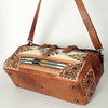 ADBG516 American Darling Tooled Leather & Saddle Blanket Duffel Bag Mae Western Travel Weekender