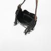 Official PRCA & NFR Licensed Collection® Tooled Leather Strap White Embroidered Graphic Fringe Shoulder Bag