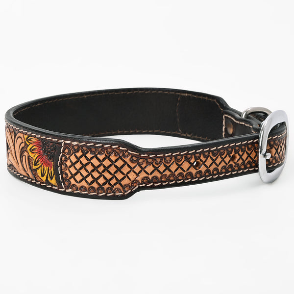 BER155-Western leather Dog Collar