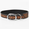 BER155-Western leather Dog Collar