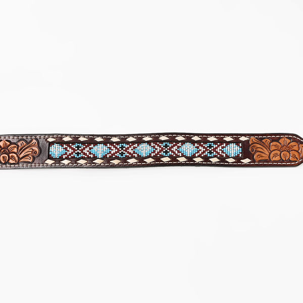 BER221-Western leather Dog Collar