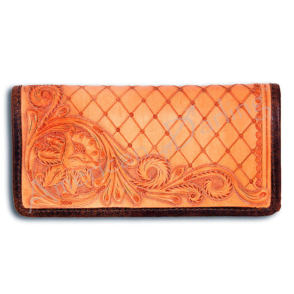 ADBG486 American Darling Hand Tooled Floral Leather Western Wallet Bag