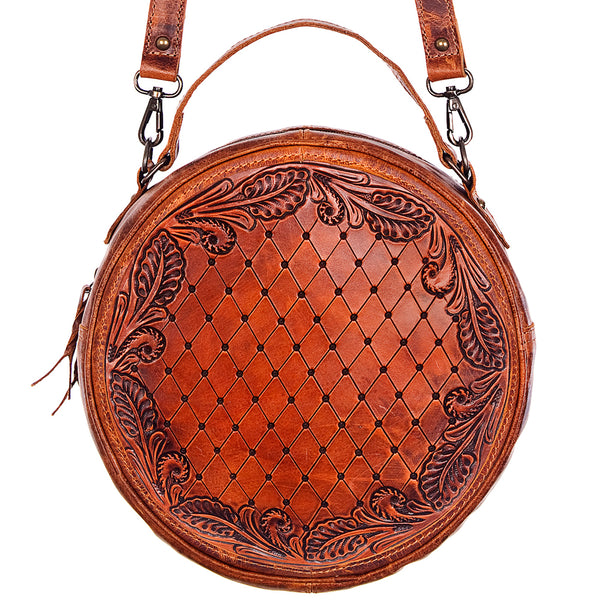 ADBG498 American Darling Hand Tooled Floral Leather Western Canteen Bag