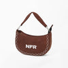 Official PRCA & NFR Licensed Collection® Brown Western Suede Leather Contrast Diamond Stitched Hobo Bag