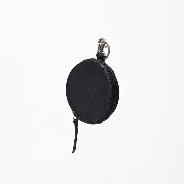 ADCHM110 American Darling Genuine Leather Black Round Coin Purse Bag Charm