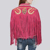 ADJKT052 Genuine Leather Women Shirt Jacket Dress