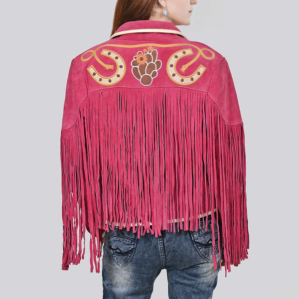 ADJKT052 Genuine Leather Women Shirt Jacket Dress