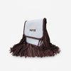Official PRCA & NFR Licensed Collection® Western Cowhide White & Brown Fringe Leather Shoulder Bag
