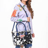 NFR Licensed Wrangler Cowhide Western Speedy Bag Rodeo Leather Handbag