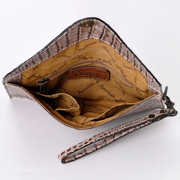 ADBG967 American Darling Crocodile Embossed Western Leather Wristlet