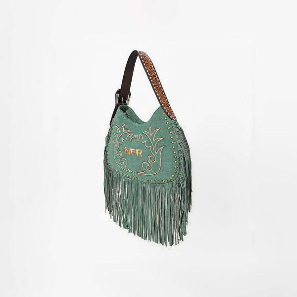 ADBGA1476ENFR American Darling Embroidered Suede Western Hobo Shoulder Bag