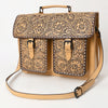 ADBGZ824 Hand-Tooled Leather Western Bag Double Pocket Briefcase Style