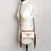 LC-ADBGS142 Western Rodeo Crossbody - Hair-On Leather Bag with Steer Wrestling Print & Fringe