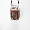 ADBGM1101 American Darling Genuine Leather & Hair-On-Hide Western Cowboy Fringe Crossbody Bag