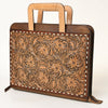 ADBG1194 American Darling Western Hand Tooled Leather Briefcase Bag Genuine Leather