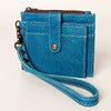 ADBG816 American Darling Genuine Leather Wristlet Card Holder with Snap Tab & Zip Pocket