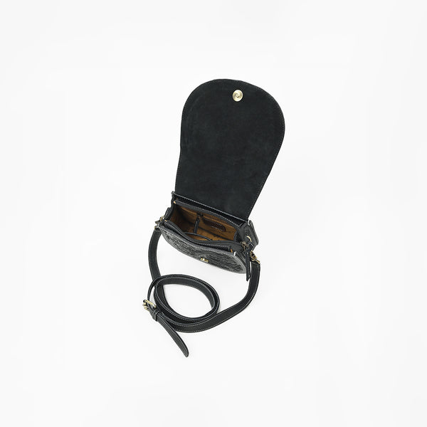 Official PRCA & NFR Licensed Collection® Genuine Leather Playing Card Motif Toolwork Accent Crossbody Bag