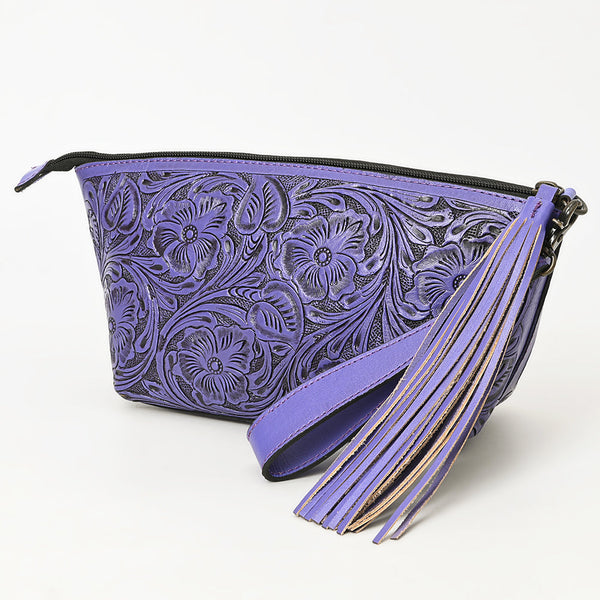 ADBG1234 American Darling Hand-Tooled Western Leather Wristlet Bag - Genuine Floral Carved Women Clutch