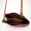 ADBG820 American Darling Handcrafted Pink Leather Cross body Bag with Hair-On Cowhide