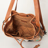 ADBG862 American Darling Hand Tooled Floral & Hand-Woven Saddle Blanket Leather Bucket Bag