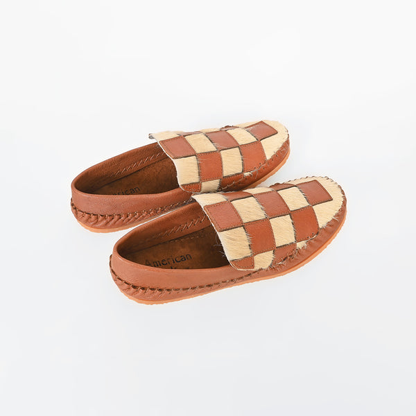 ADFT188 American Darling Hair On Hide Checkered Western Loafers