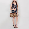 ADBG907 American Darling Handcrafted Floral Tooled Leather and Cowhide Speedy Bag