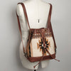 ADBG862 American Darling Hand Tooled Floral & Hand-Woven Saddle Blanket Leather Bucket Bag