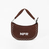 Official PRCA & NFR Licensed Collection® Brown Western Suede Leather Contrast Diamond Stitched Hobo Bag