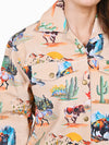 ADSH098 American Darling Cotton Lycra Western Bison Print Shirt Jacket