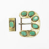 ADBKV121 American Darling German Silver Metal Horseshoe Stone Belt Buckle Set