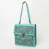 ADBGZ839 Natural Hand-Tooled Leather Briefcase Bag - Western Vintage Organizer