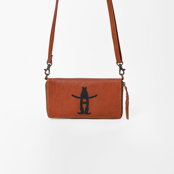 Frontier Rodeo Genuine LeatherBlack Embroidered organizerBag