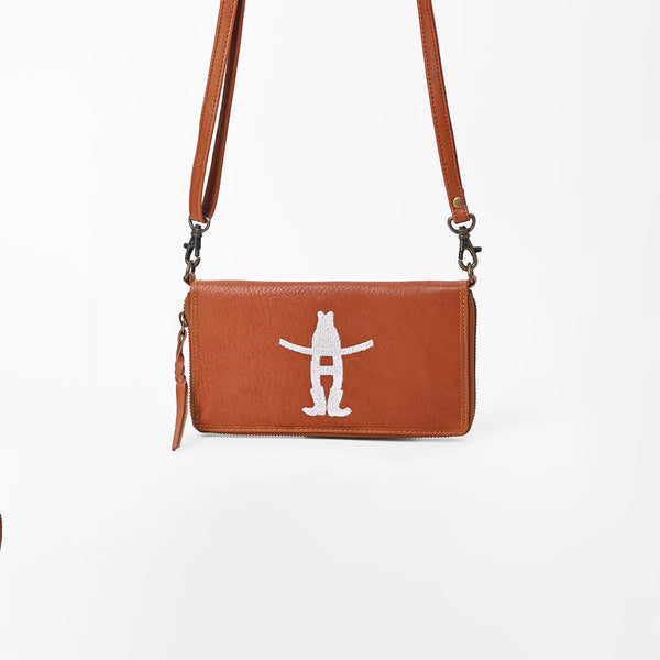 Frontier Rodeo Genuine Leather White Embroidered organizer Bag