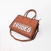 Heritage Rodeo Genuine Leather White Embroidered Tote Bag