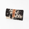 KBG281 Ohlay Western Hair On Hide Hand Tooled Leather Wallet