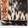 KBG281 Ohlay Western Hair On Hide Hand Tooled Leather Wallet