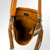 LC-ADBGZ161 Cowhide & Tooled Leather Crossbody Bag with Fringe - Western Style