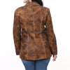 LC-ADJKTLTR01 Women's Distressed Brown Leather Western Blazer Jacket with Whipstitch Detailing