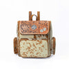 OHA158 Backpack Hand Tooled Hair on Genuine Western Leather Women Bag