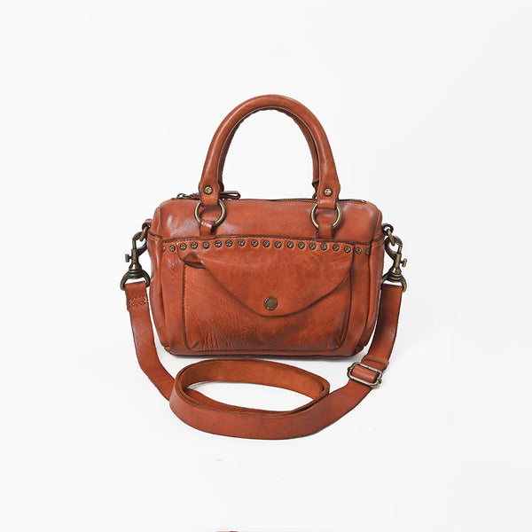 SWC483 Caventina - Leather Riveted Tote Bag